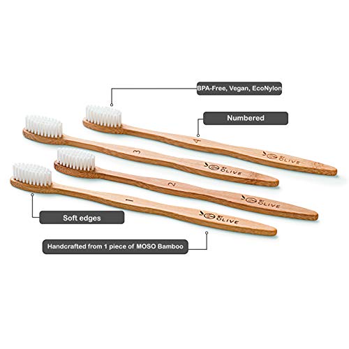 Terra Kissed Bamboo Toothbrushes - 4 Pack - Taglia...