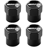 Tire Valve Stem Caps for Mercedes Benz AMG Metal Car Wheel Air caps Auto Valve Stem Caps Accessories 4 Pack Black