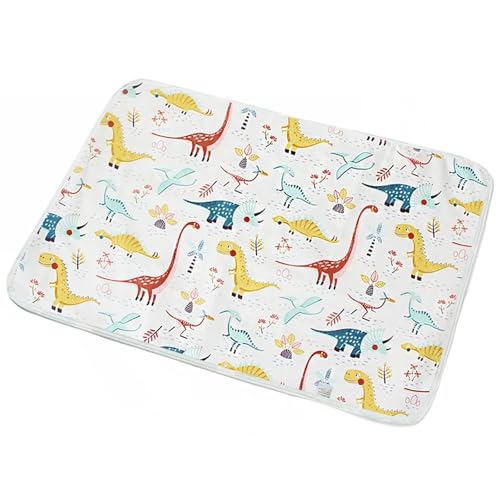 ZFIHAV Cubrecamas Lavables 2pcs 35x45cm Reusable Mattress Waterproof Diapering Changing Pads Cotton Washable Mattress Changing Mat(Dinosuar White)