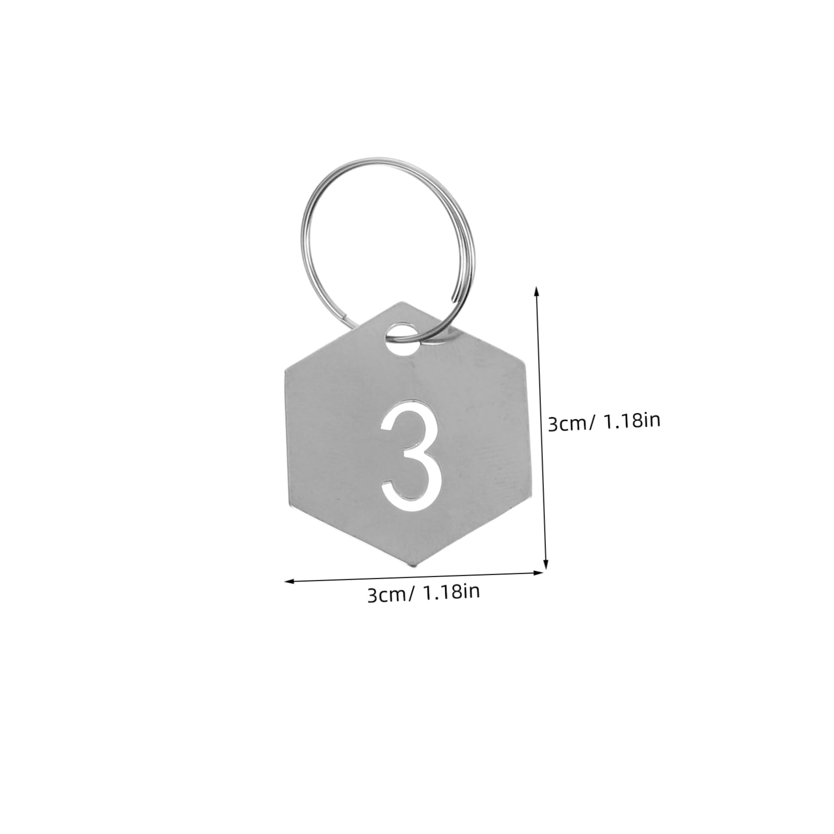 50 pezzi Etichette Numerate Esagonali in Acciaio Inossidabile con Portachiavi Targhette Metalliche Resistenti per Chiavi Armadietti e Organizzazione