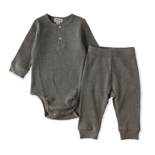 Image of Little Christian Baby Organic Cotton Rib Romper and Pants Set