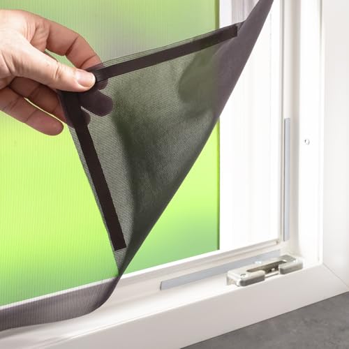 empasa Magnet Fliegengitter Fenster DELUXE mit professioneller Magnet-Klick-Befestigung, Insektenschutz ohne Bohren, Magnetfenster, kürzbar, Größe:130 x 150 cm, Gewebeauswahl:Pollenschutz