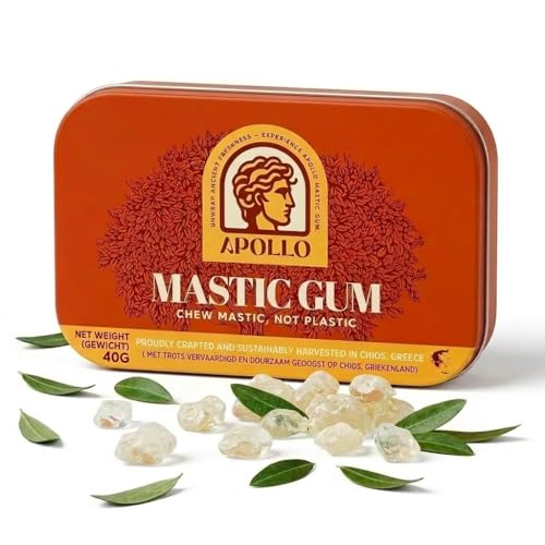 Apollo Mastic Gum 100% Natural - Strong Gum from Chios - For Jawline Oral Health & Digestion - 40g