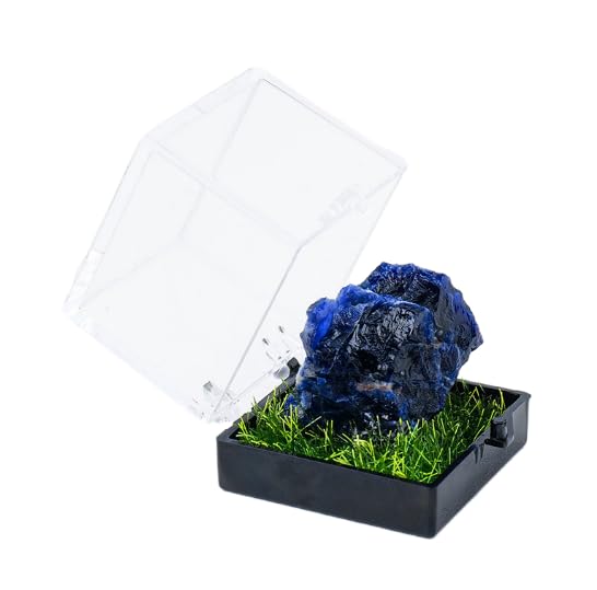 Namzi 2 Pieces of Natural Blue Textured Crystal raw Stone Mining Label Box Ornament, Crystal raw Stone Children's Mining Science Popularization Teaching Gift Ornament