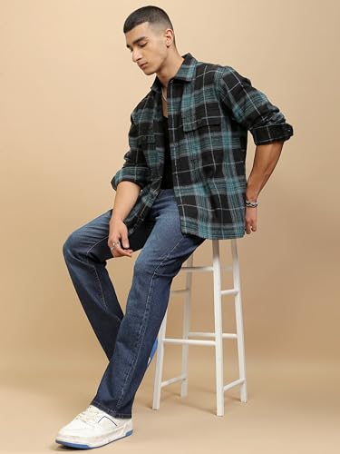 Image of Highlander Men's Loose Baggy Fit Jeans | Mid Rise | Cotton |Relaxed & Trendy | Oversized Silhouette for Comfort| Jeans for Man