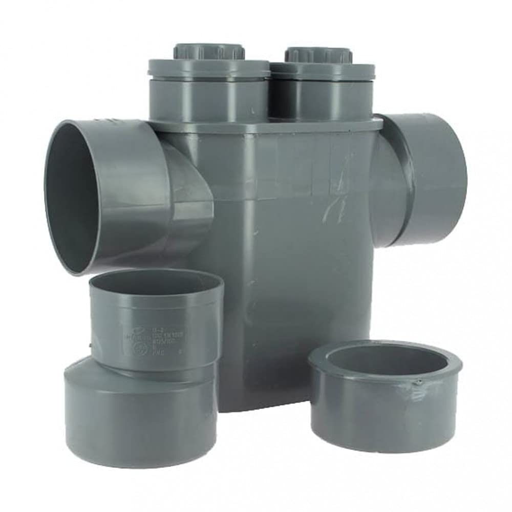 Siphon disconnecteur monobloc gris ADEQUA Ø125-100