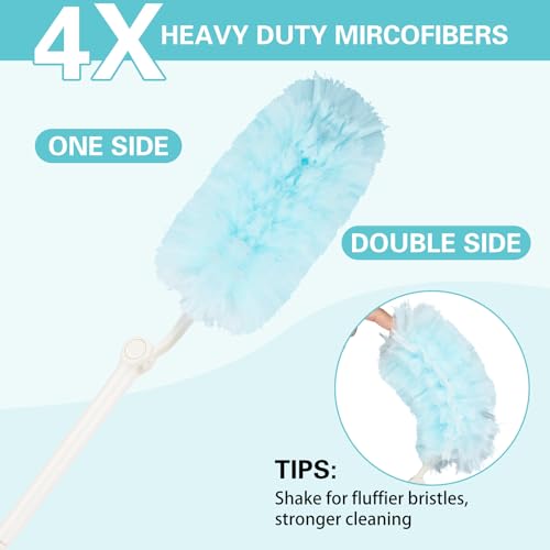 Image of 60 Count Heavy Duty Duster Refills for Swiffer, Multisurface 360 Larger Size Dusters with 4X Cleaning Power, Disposable Dusters for Pet, Cleaning Home, Blinds, Fans, Corners (60 pcs-Blue)