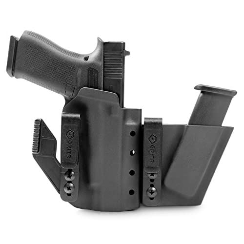 Gritr Iwb Appendix Carry Kydex Right Hand No Rail Model Gun Holster Compatible With Glock G48 With Magazine Holder, Open Bottom, Optic Cut, Adjustable Retention #TOP7