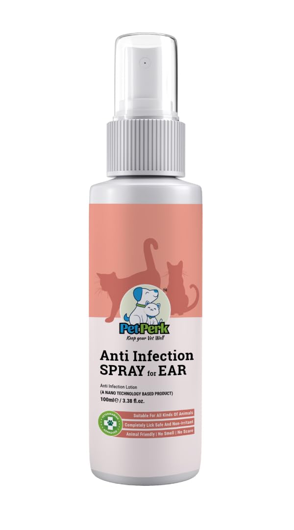 PET PERK Ear Anti-Infection Spray For Cats Advanced Nanotechnology Based Formulation Soothing Relief For Ear Infections Suitable For All Cat Breeds Cats(100 Ml,1 Bottle) (B0CGDSYS72) Amazon Price History, Amazon Price Tracker
