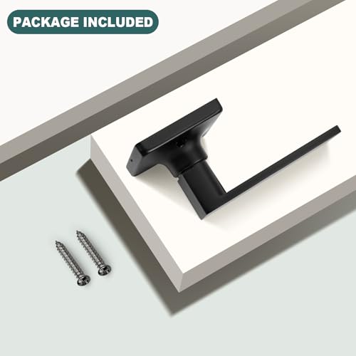Image of GOBEKOR 1 Pack Black Lever Door Handle Dummy Square Door Levers Dummy Closet Door Handles for Pantry Straight Lever Non-Turning Lock