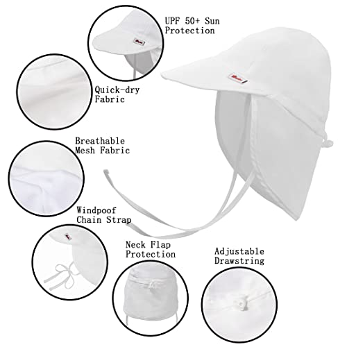 Image of Baby Sun Hat Toddler Boy Girls Beach Swim UPF 50+ Summer Bucket Hats Kids Infant Wide Brim Adjustable Sun Hat