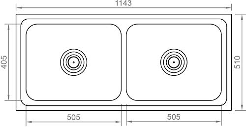 Image of CROCODILE 304 Grade Stainless Steel Double Bowl Kitchen Sink (45 inch x 20 inch x 9 inch, Glossy Finish)