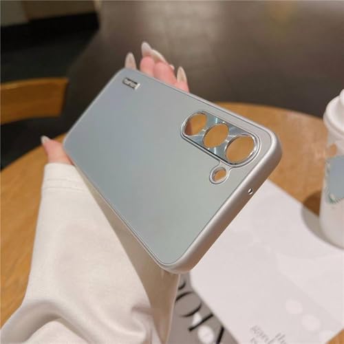 Coque Samsung S22 finition mate luxe et protection caméra métallique argent