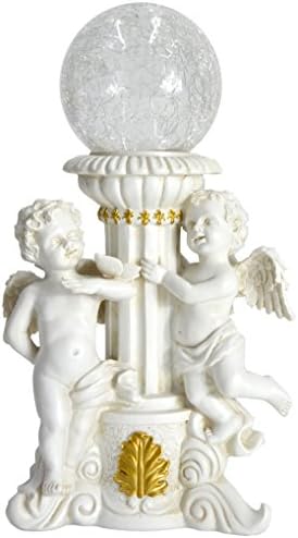 MP Essentials Outdoor Garden Grave Memorial or Decoration Cherub Angel Statue Ornament with Solar Light