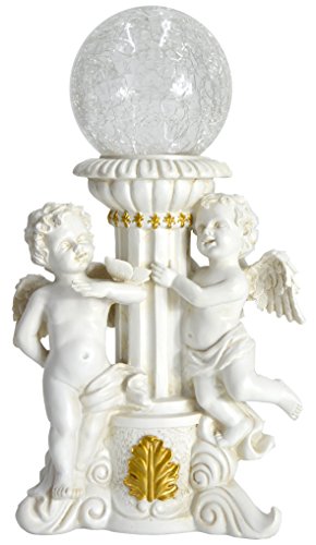 MP Essentials Outdoor Garden Grave Memorial or Decoration Cherub Angel Statue Ornament with Solar Light