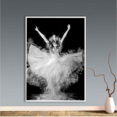 Toile peinture 50x70cm no frame portrait fille ballerine murale chic
