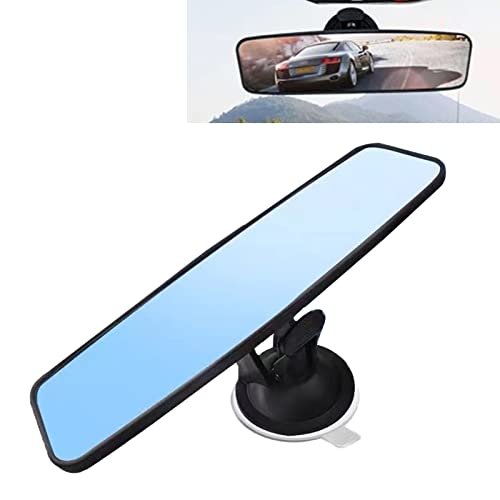 Sodcay Pack-1 Car Panoramic Rearview Mirror, 8.7" X 2.6" With Adjustable Suction Cup Rearview Mirror, Hd Anti-Glare Car Interior Mirror, Universal For Car Suv Truck Reverse Assist Mirror (Blue) #TOP12