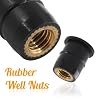 12Pairs M6 Rubber Well Nuts Neoprene Expansion Brass Nuts Fairing Universal Motorcycle Fasteners with Stainless Steel Pozi Screws for Canoe, Boat, Kayak
