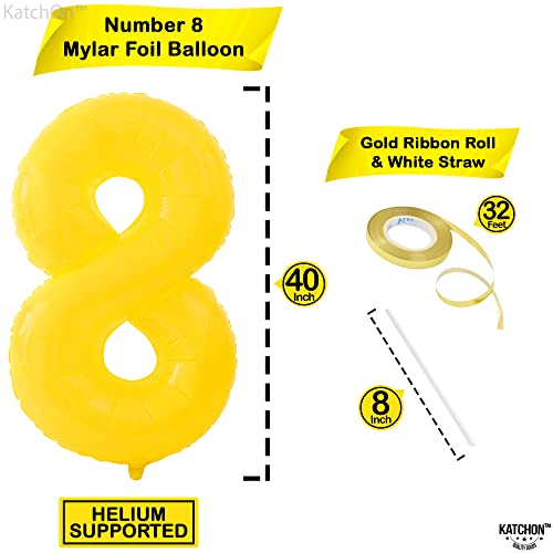 Image of KatchOn Yellow Number 8 Balloon 40 Inch, 8 Balloon