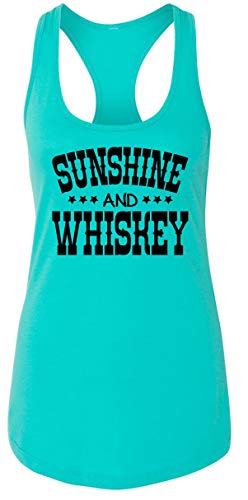 Comical Shirt Ladies Tank Top Sunshine and Whiskey Cute Country Gift Tee Tahiti