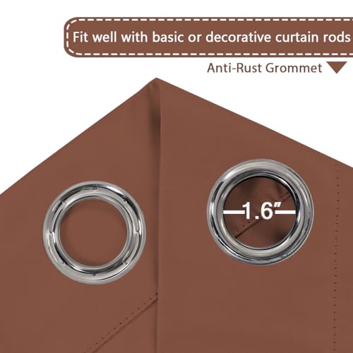 Image of H.VERSAILTEX Blackout Patio Curtains 100 x 84 Inches for Sliding Door Extral Wide Blackout Curtain Panels Thermal Insulated Room Divider - Grommet Top, 7' Tall by 8.5' Wide - Washed Spice