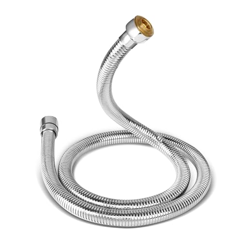 Image of Onzo Stainless Steel 304 Rust Free Flexible Shower Hose Pipe Ideal for Toilet /Health Faucets, Jet Sprays & Hand Showers in High End Luxury Bathrooms, Chrome Finish - 1 Meters