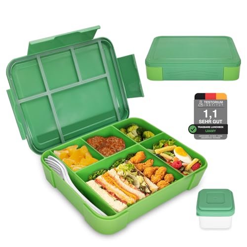 IJIAMY Brotdose Kinder mit Fächern, Bento Box Kinder, Auslaufsicher Lunchbox Kinder,...