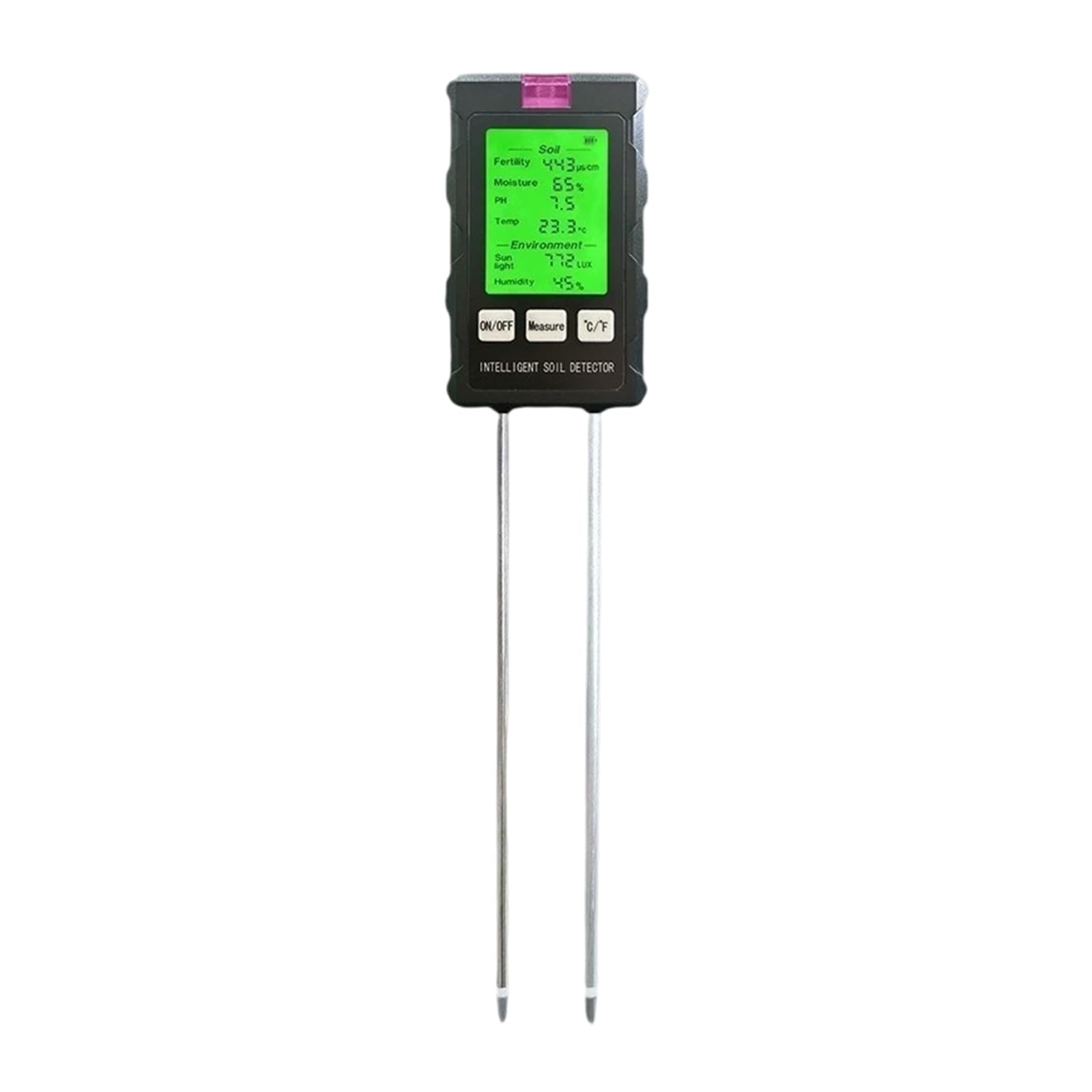 Testeur de sol 6 en 1 PH humidité température 90 degrés rotatif ABS