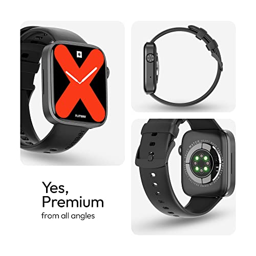 Image of DialFit Pro Max Bluetooth Calling Smart Watch,Largest 1.91 inch Bezel-less Edge-to-Edge Display,600 Nits Brightness, Sleek Metallic Body, Wireless Charging, Health Suite (Gun Black Strap, Big Size)
