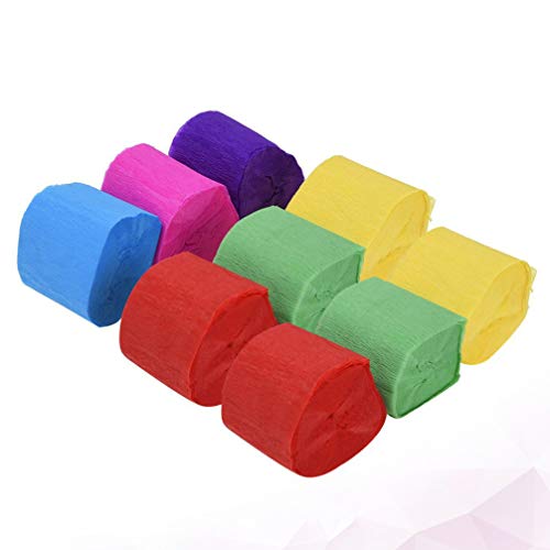 9 rolos de papel crepom NUOBESTY para aniversário, casamento, dia dos namorados, festa, decoração de