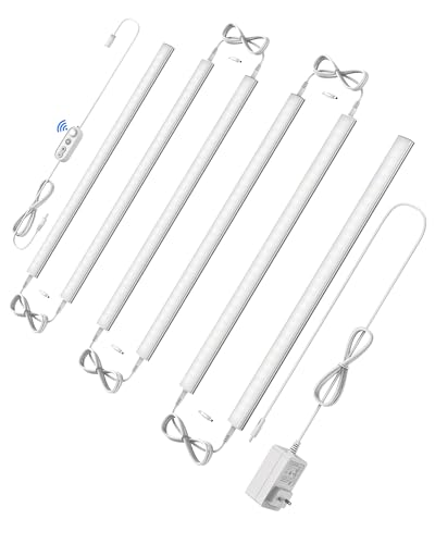 ASOKO Motion Sensor Dimmable Led Under Cabinet Lighting Plug in - 6 Pcs 12 inches Linkable Counter...