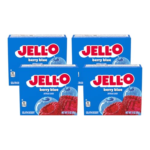 Image of Jell-O Berry Blue Gelatin Dessert, 3 oz (4 Pack)