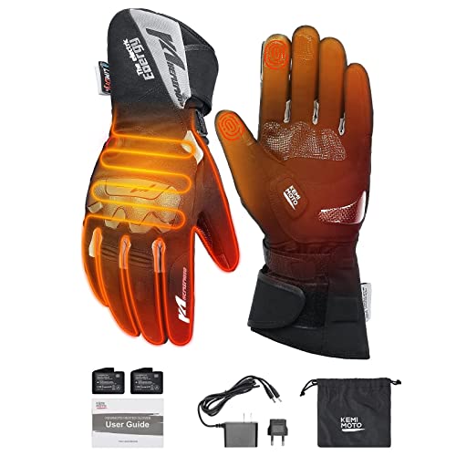 Guantes Calefactables Moto,Guantes Calefactables Homologados para Hombre y Mujer,7.4V 2500mAh,Guantes con Calefacción Impermeables con Batería Recargables Pantalla Táctil,Funciona hasta 3-8 Horas