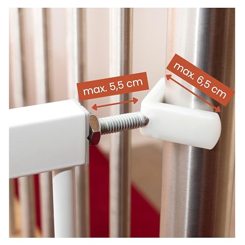 Hauck Y Spindel zur Befestigung von Kindergitter and Treppengeländern, 11 cm Gewindelänge / 10 cm Durchmesser, hauck Tür- & Treppenschutzgitter Zubehör (Weiß) (Packung mit 2)