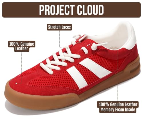 Image of Genuine Leather Slip On Sneakers for Women with Leather Memory Foam Insole