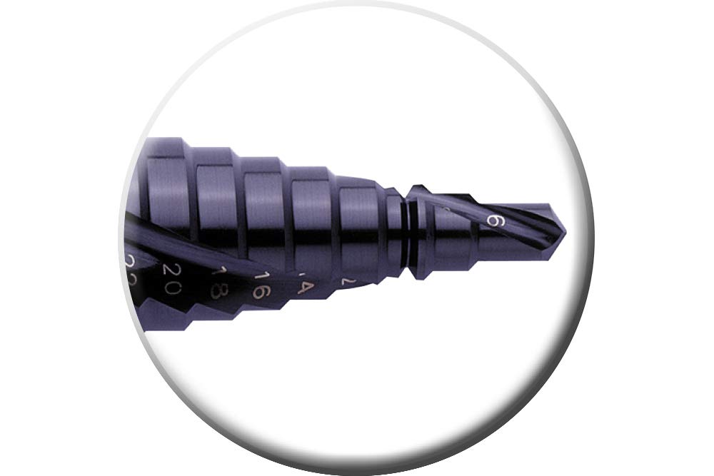 Exact 796/07023 - Broca escalonada HSS 6-30 mm TiAIN longitud total 98 mm 3 vástago plano 1 pieza