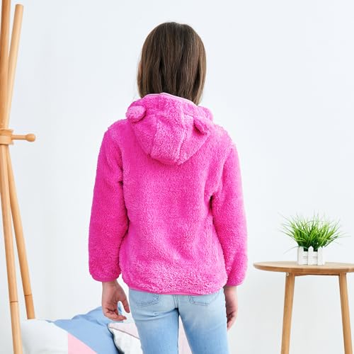 Image of Toddler Girls Boys Fleece Hoody Jacket Zip Up Teddy Coat Warm Winter Outwear