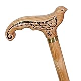 GC-Artis Elegant Pretty Swallow Bird Wood Carved Walking Stick Cane for Women Ladies Fashionable Dressy Designer Wooden Art - Light Wood
