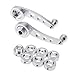 2Pcs Universal Car Window Handle Winder Riser Replacement Winder Crank Riser Window Handles Aluminum Alloy (Silver)