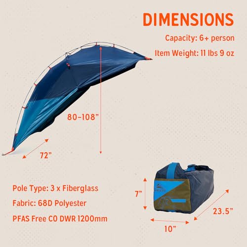 Image of Kelty Highroads Overlanding Shelter - Universal Mount Car Camping Tent with Large Zippered Entry, Aluminum Frame, Adjustable Walls and Windows, UV Protection, Rainproof, Stuff Duffel Included, 2024