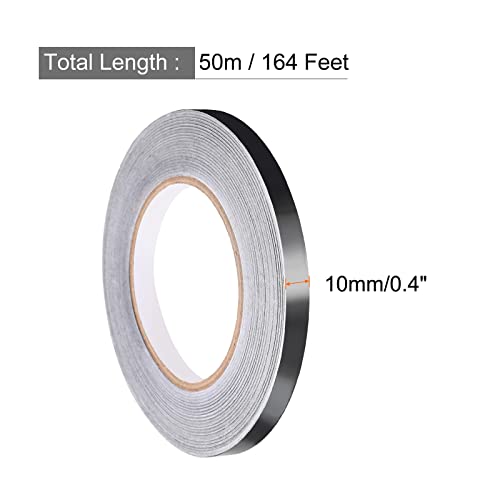 Image of Aluminum Foil Tape Adhesive Metal Tape, [for Sealing Patching Hot Cold HVAC, Duct, Pipe Insulation] - 0.4 inch /164ft /2.8 Mil /Black /2 Rolls