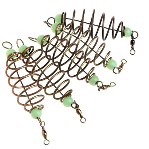 Zovloer 50 Pcs Fishing Bait Spring Lure Inline Hanging Tackle Stainless Steel Feeder For Luring Catfishes Carp Accessories