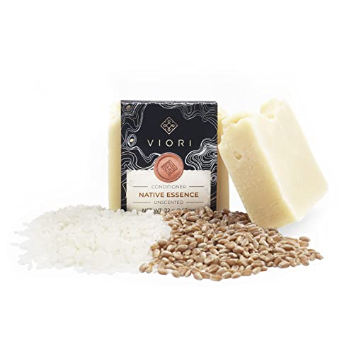 Viori Native Essence Fragrance-Free Conditioner Bar - Handcrafted With Longsheng Rice Water & Natural Ingredients - Sulfate-Free, Paraben-Free, Cruelty-Free, Phthalate-Free, 100% Vegan, Zero-Waste #TOP8