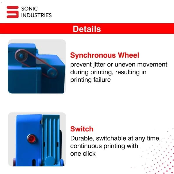 Image of SONIC INDUSTRIES Compact Portable Inkjet Printer for Label Barcode and Expiry Codes High Clarity Thermal Printing System for Batch and Product Information Application on Surfaces