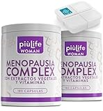 Menopausia Complex 360 Cápsulas PiùLife, 3 Al Día, Menopausia Suplementos Con Lupulo, Pasiflora, Salvia, Dioscorea Villosa, Para Sofocos, Aliviar Hinchazón Abdominal, Menopausia Mejores Productos