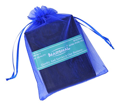 Marshal® Leather Mens Wallet Black Bifold Fixed Flip 3 Window ID & Organza Gift Bag New3