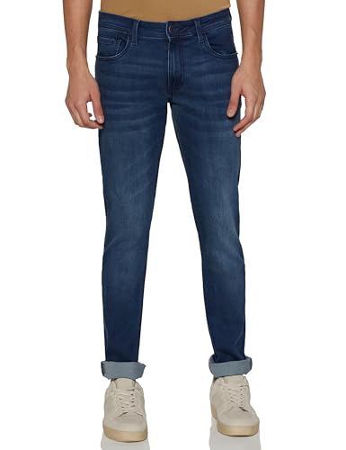 Image of Peter England Men's Mid Wash Stretchable Jeans