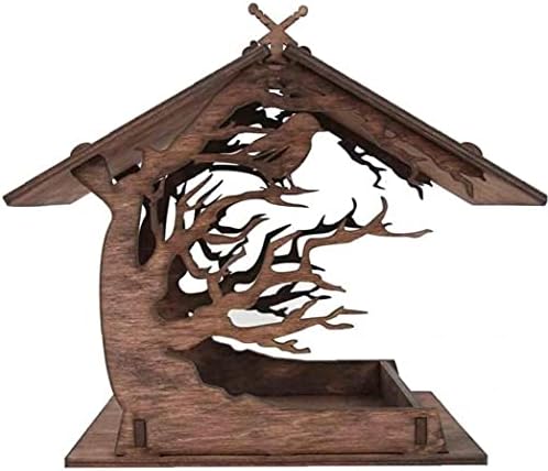 Casa de pájaro Salvaje al Aire Libre Alimentador de Aves Jardín Colgante Decoración de Madera Jaula de pájaros de Madera