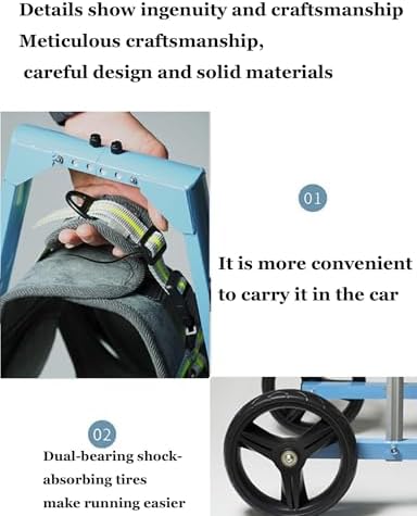 Adjustable Dog Wheelchair with 4 Wheels, Front Leg Mobility Aid for Injured/Paralyzed Pets, Hip Support Dog Cart, Walk Assistant for Dogs with Leg Brace