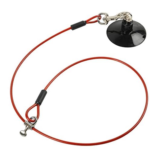 Furzone Dog Durable Bathing Grooming Shower Restraint Heavy Duty Bath Tether Leash with Suction Cup Dogs Red